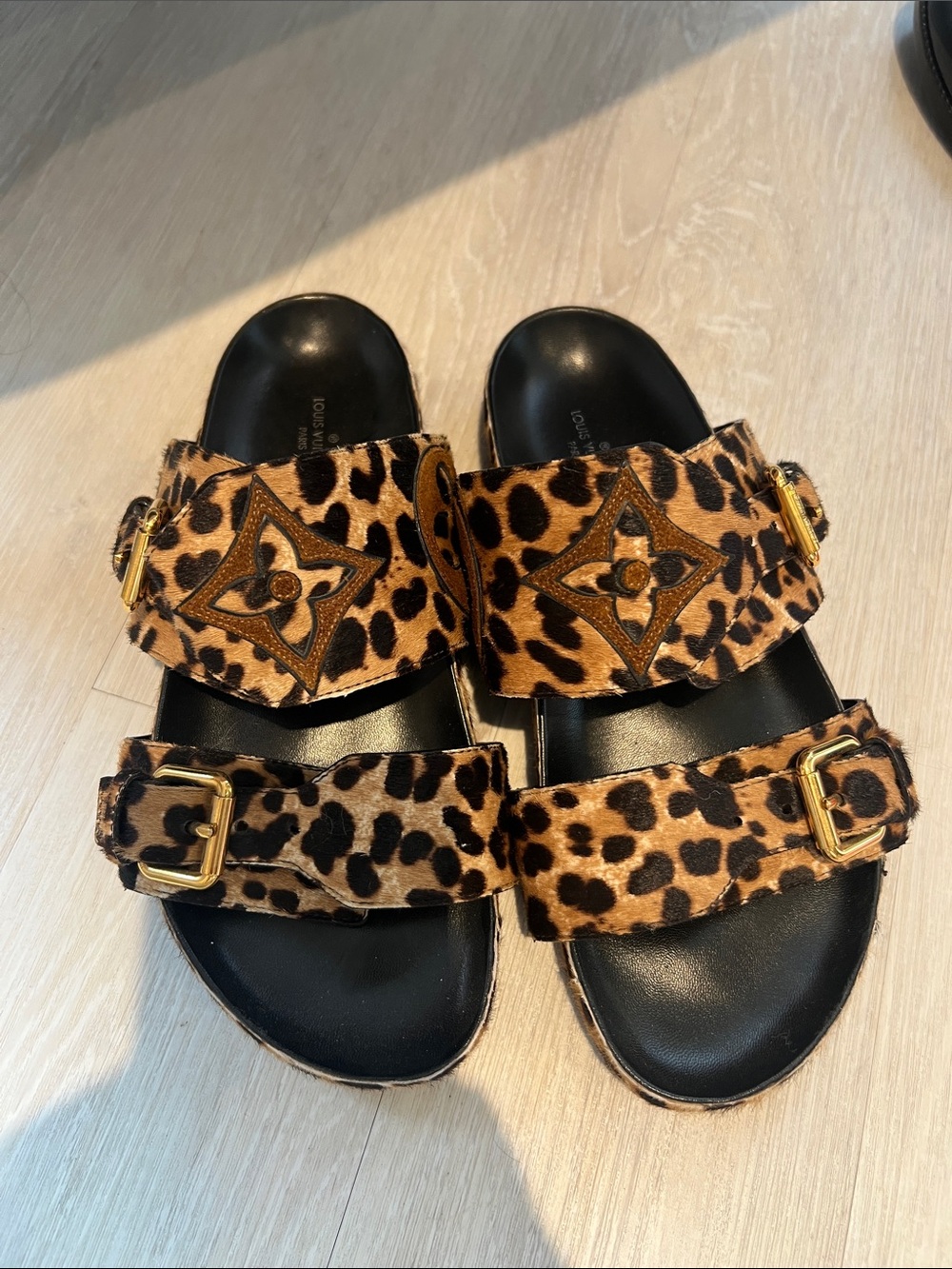 Louis Vuitton Leopard Print Sandals